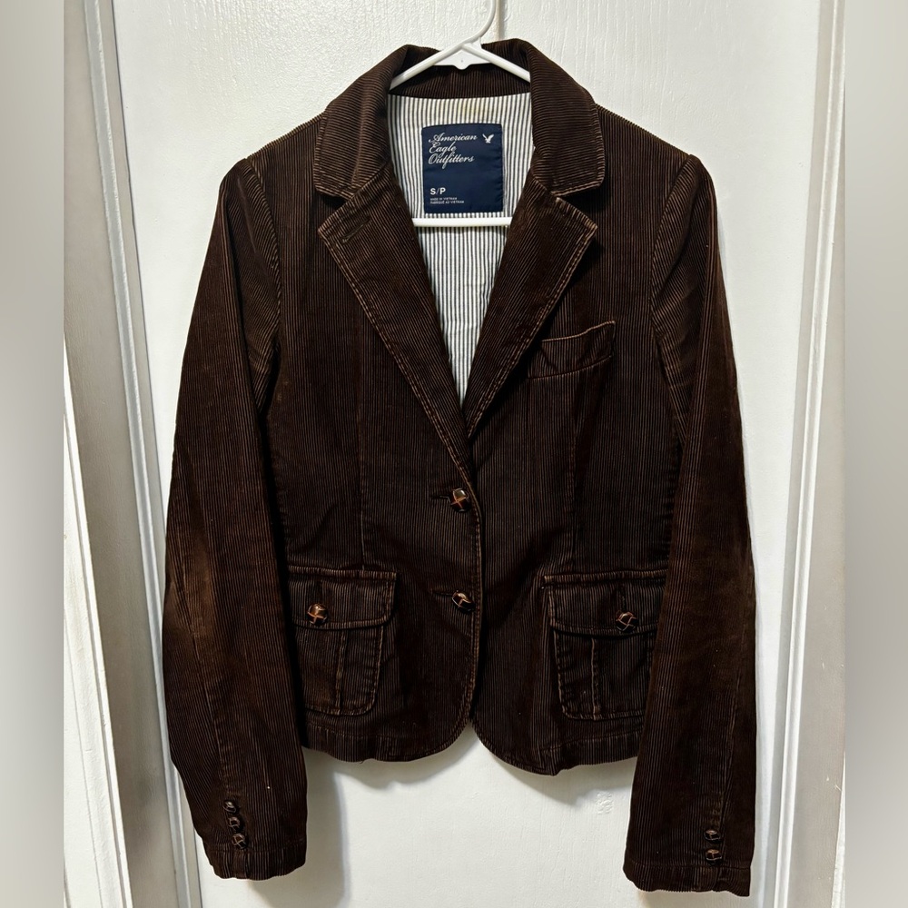 American Eagle Outfitters Dark Brown Corduroy Blazer